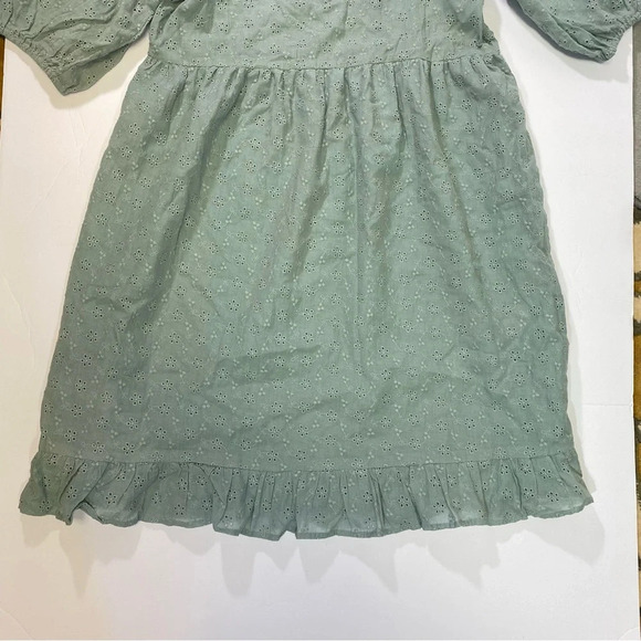 Lola May Green Sage Puff Sleeves Square Neck Dress NWT Size 10 - Picture 11 of 13